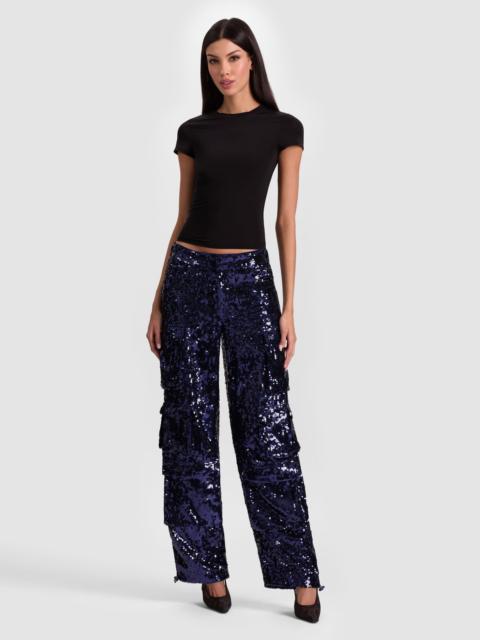 Alice + Olivia OLYMPIA SEQUIN CARGO PANT