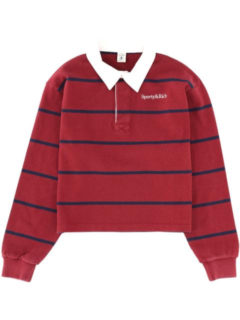 Sporty & Rich STRIPED COTTON POLO SHIRT WITH LOGO