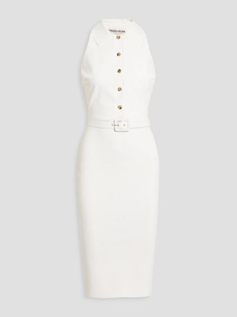 Other Designers Shuko belted stretch-jersey midi shirt dress