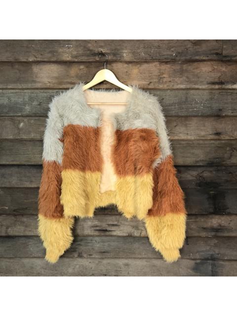 Other Designers Japanese Brand - Japan stripe Shag Shaggy Fur Mohair Cardigan knitwear #6955