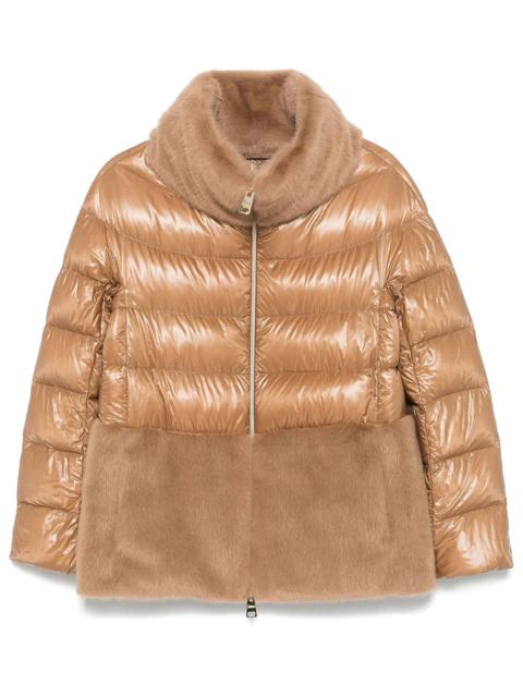 Herno Herno Women Ultralight Nylon And Lady Alternative Fur Cape