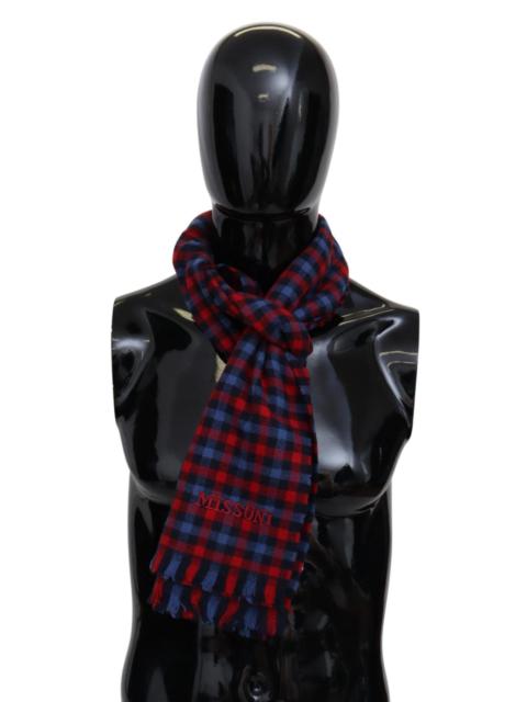 Missoni Multicolor Check Wool Unisex Neck Wrap Shawl