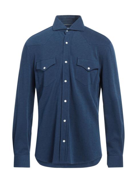 Brunello Cucinelli Navy blue Men's Solid Color Shirt