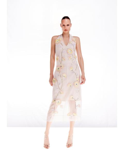 KAREN MILLEN Ooto Organdie Applique Woven Midi Pencil Skirt