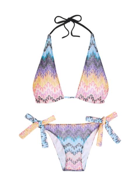 Missoni Missoni Zigzag Fine-knit Triangle Bikini
