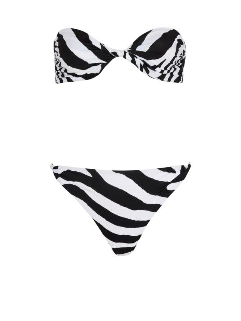Balmain Zebra two-piece swimsuit