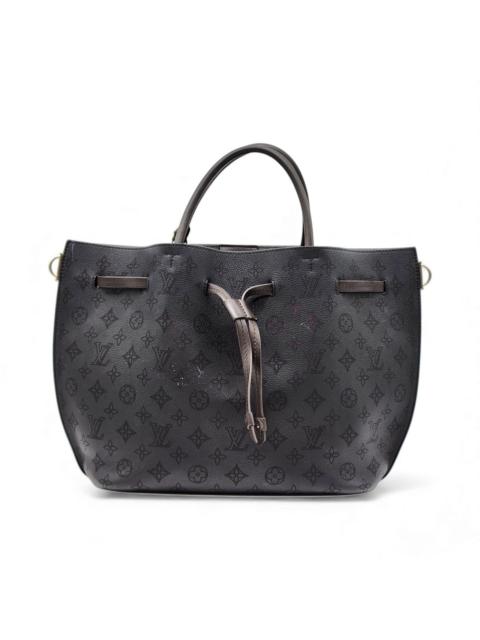 Louis Vuitton Girolata Mahina Leather Shoulder Bag Black with Pouch
