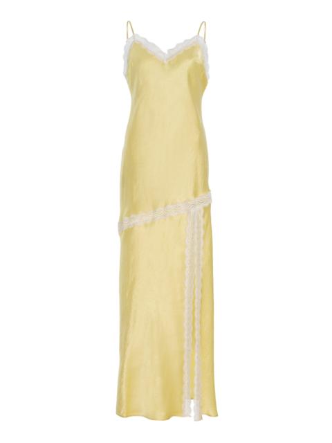 THIRD FORM Exclusive Lace-Detailed Satin Midi Slip Dress yellow