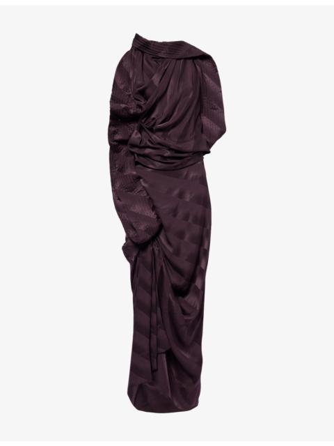 Dries Van Noten Draped Silk Midi Dress