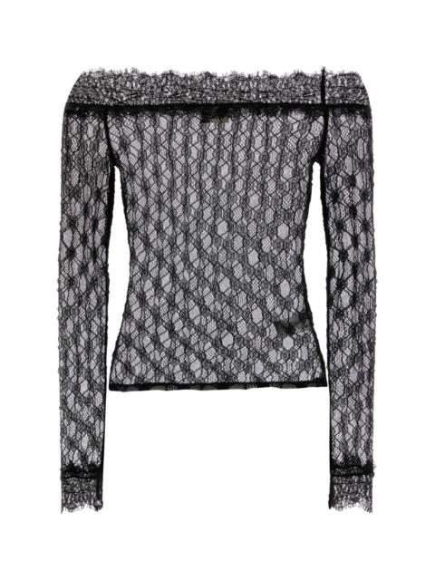 Isabel Marant Black Stretch Lace Marlene Top