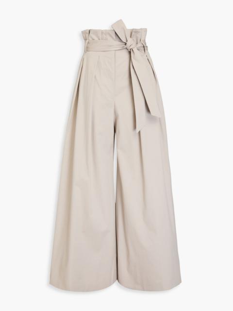 Moschino Pleated cotton-blend twill wide-leg pants