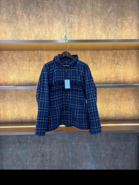 BALENCIAGA Balenciaga 24ss flannel plaid hooded jacket