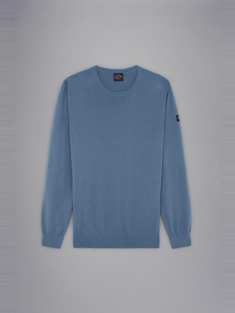 Paul & Shark GARMENT DYED PIMA COTTON JUMPER
