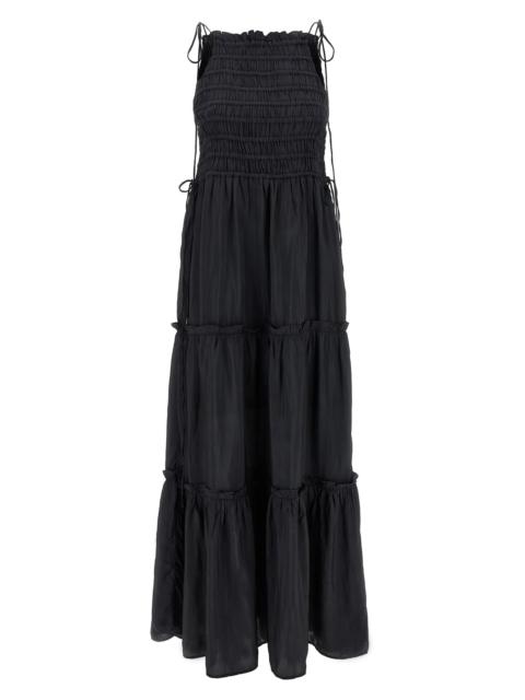 GANNI 'Black Smock Tie' dress
