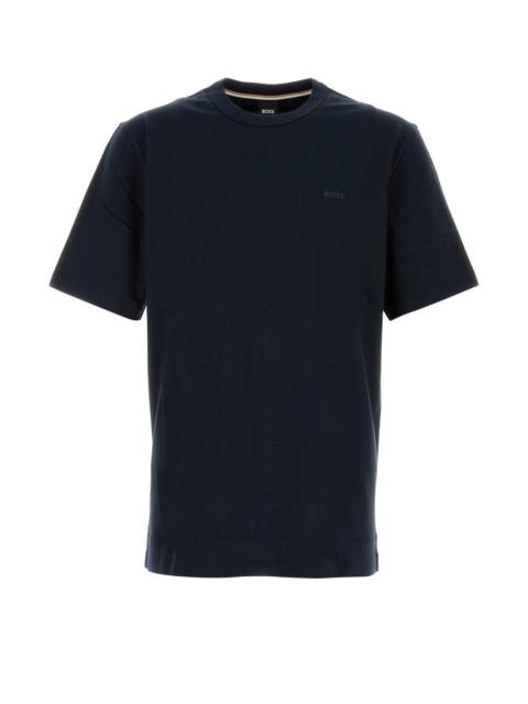 BOSS Boss Men Navy Blue Cotton T-Shirt