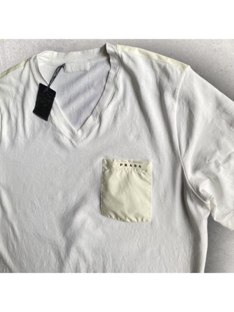 Prada Prada V Neck Nylon Pocket T Shirt