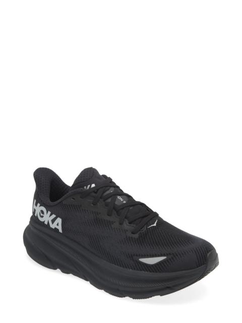 HOKA HOKA Clifton 9 Gore-Tex® Waterproof Running Shoe in Black /Black at Nordstrom