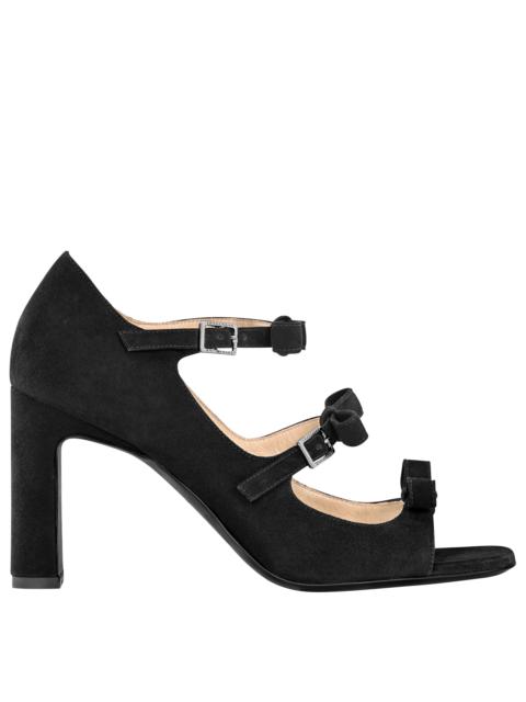 Longchamp La Baronne Sandals Black - Leather