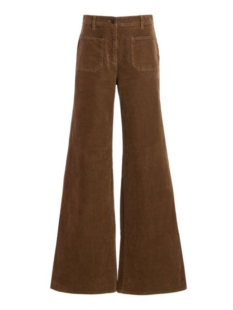 NILI LOTAN Florence Cotton-Corduroy Flared Pants neutral