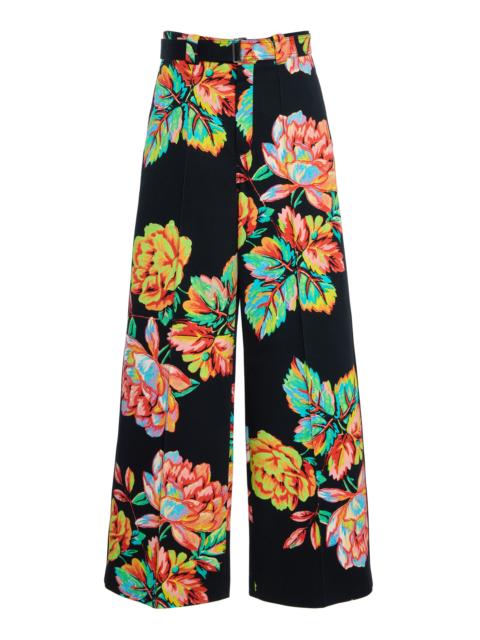 CHRISTOPHER JOHN ROGERS Printed Cotton Wide-Leg Pants multi