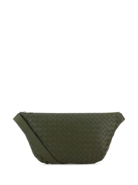 Bottega Veneta Bottega Veneta Men Army Green Leather Day Sling Crossbody Bag