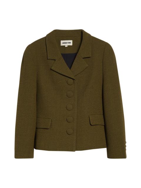 SHUSHU/TONG Shushu/Tong Wool Twill Crop Jacket in Green at Nordstrom