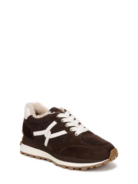 VERONICA BEARD Veronica Beard Valentina Genuine Shearling Lined Sneaker in Espresso at Nordstrom
