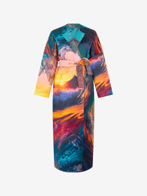 Roberto Cavalli Itaca Print Coat with belt