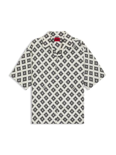 HUGO OVERSIZE-FIT SHIRT WITH STATEMENT PRINT