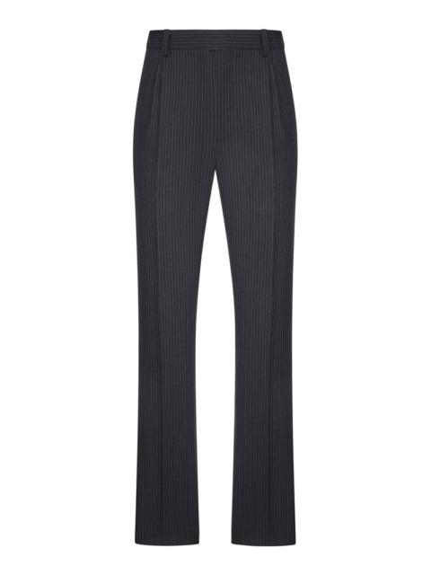 SAINT LAURENT Saint Laurent Men Tapered Wool Trousers In A Herringbone Striped Pattern