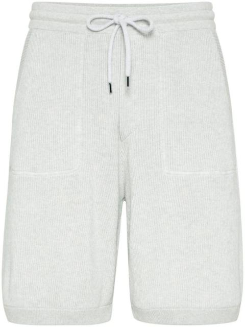Brunello Cucinelli Men Cotton English Rib Knit Bermuda Shorts