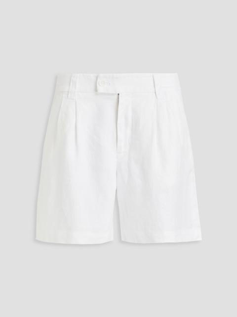 Other Designers Pleated linen-twill shorts