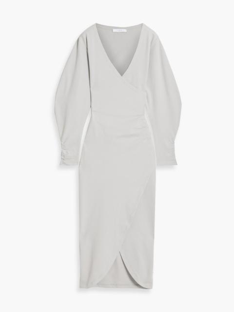 Other Designers Rokah wrap-effect French cotton-blend terry midi dress