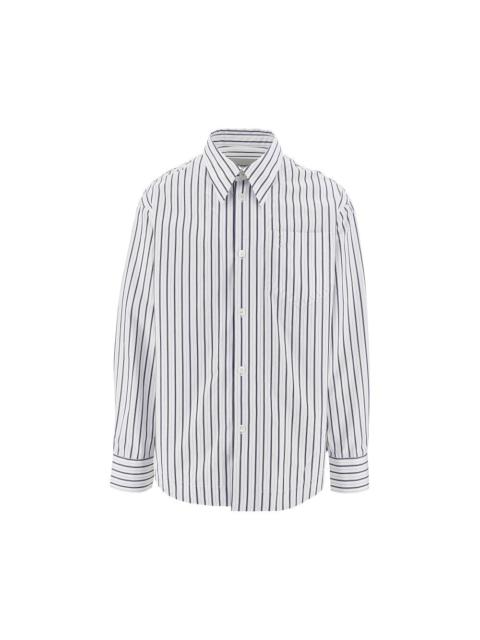 AMI Paris Ami Striped Poplin Loose Fit Shirt Multicolor