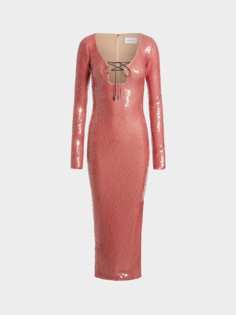 16ARLINGTON SOLARIA MIDI DRESS IN SEQUIN