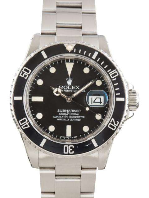 ROLEX Vintage 1984 Rolex Submariner Ref 16800 Matte Black Dial