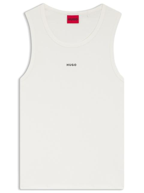 HUGO CONTRAST-LOGO SLIM-FIT TANK TOP IN STRETCH COTTON