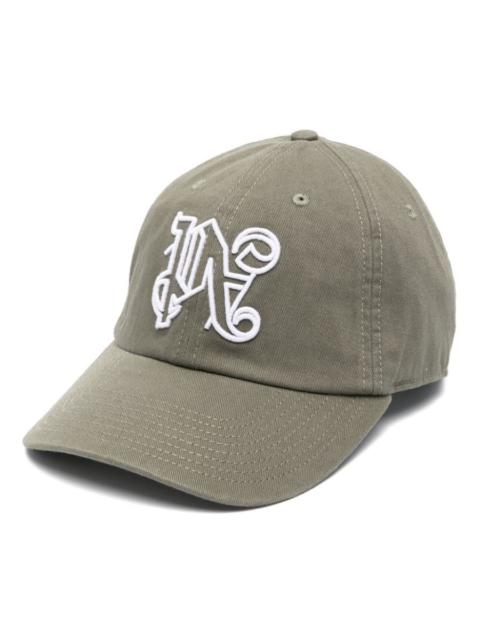 PALM ANGELS MONOGRAM-EMBROIDERED COTTON CAP