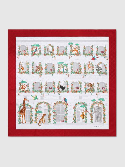 GUCCI Printed silk twill carré