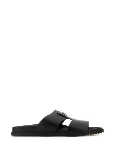 Dolce & Gabbana Black leather slippers