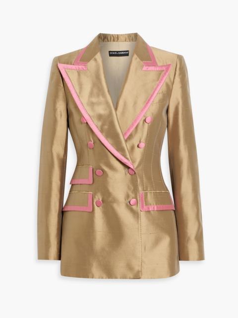 Dolce & Gabbana Double-breasted silk-shantung blazer