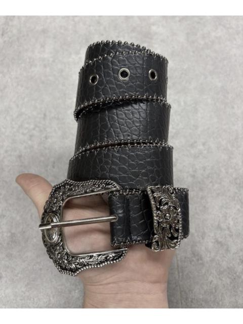 Other Designers Japanese Brand - 122 cm Y2k grunge western crocodile print black belt