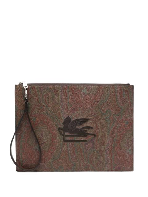 Etro Etro Paisley-print Logo-embroidered Clutch Bag