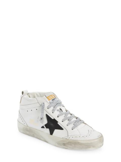 Golden Goose Golden Goose Mid Star Sneaker in White/Black/Silver at Nordstrom