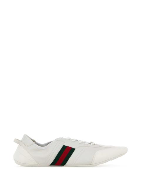 GUCCI Gucci Men White Leather And Suede Flex Sneakers