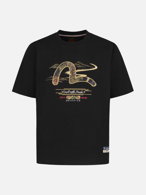 EVISU Brocade Seagull Appliqué Regular Fit T-shirt