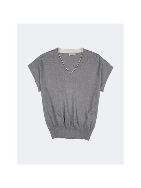Brunello Cucinelli Shimmering Finish Knit Top