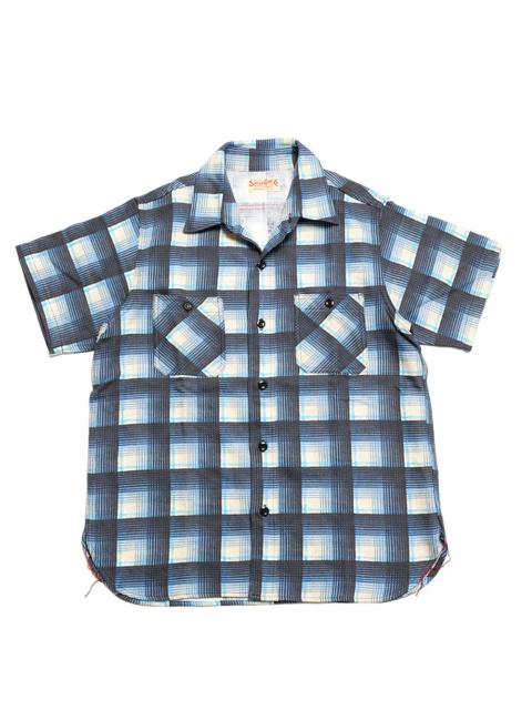 SUGAR CANE PRINT PLAID S/S WORK SHIRT - SC39517