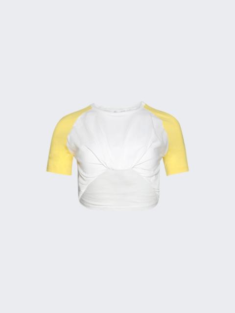 CHRISTOPHER ESBER Tucked Ringer Jersey Tee Zest And White