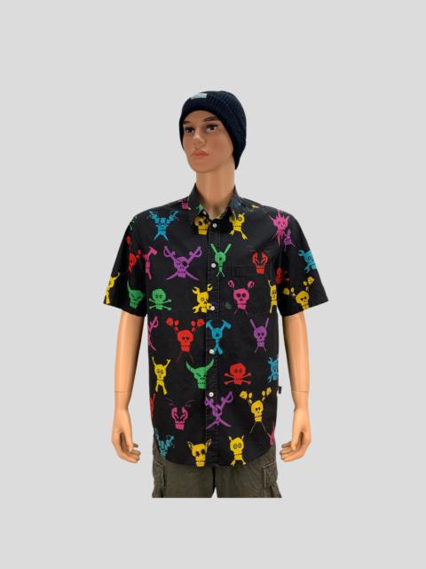 Other Designers RARE❗ Vintage Stussy Pirate Skulls Button Up Shirt #3671-128